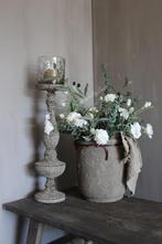 Hoge baluster kandelaar Lois old grey 59 cm, Huis en Inrichting, Woonaccessoires | Kandelaars en Kaarsen, Ophalen of Verzenden