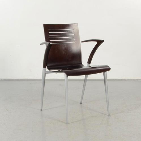 Capdell design kantinestoel, bruin, 4-poot onderstel, Huis en Inrichting, Bureaustoelen, Ophalen of Verzenden