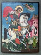 Icoon - Joris de Drakendoder, grootformaat - Hout