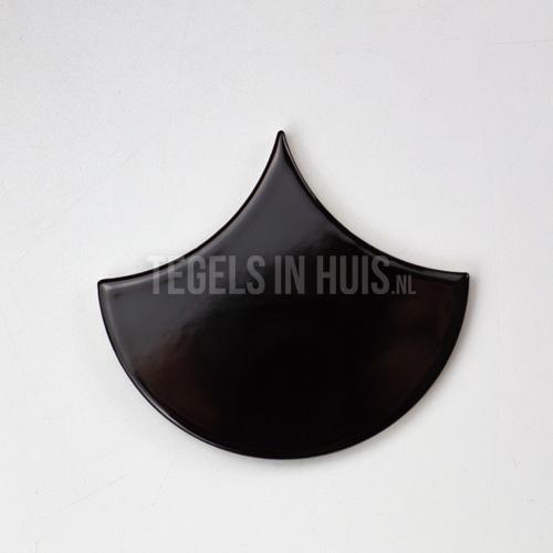 Wandtegel scale fan waaiervorm zwart wandtegel, Doe-het-zelf en Verbouw, Tegels, Wandtegels, Nieuw, 10 m² of meer, Keramiek, Ophalen