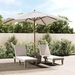 vidaXL Parasol met houten paal 300x300x273 cm zandkleurig, Verzenden, Nieuw, 3 tot 4 meter