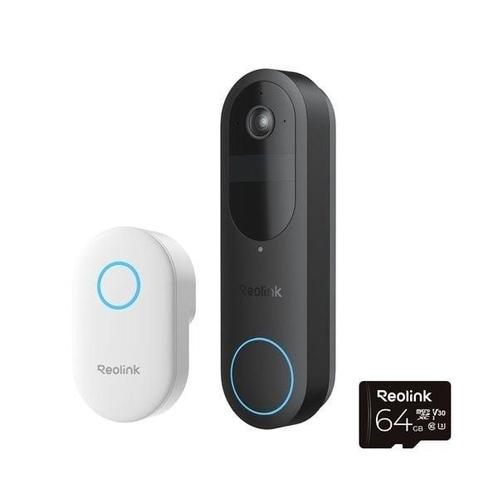 Reolink D340B WiFi Videodeurbel met Chime en 64GB micro, Audio, Tv en Foto, Videobewaking, Ophalen of Verzenden