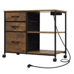 Mobiele Archiefkast met 3 Laden – Hout enamp; Metaal,Met USB, Verzenden, Nieuw in verpakking