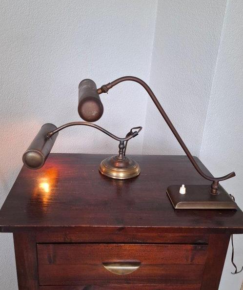 Bureaulamp (2) - Koper, Messing - Notaris/Bureaulamp, Antiek en Kunst, Curiosa en Brocante
