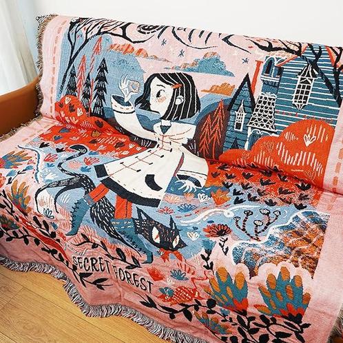 Dubbelzijdige Plaid - Stijlvol en Uniek – Bohemian -, Huis en Inrichting, Woonaccessoires | Plaids en Woondekens, Nieuw, Verzenden
