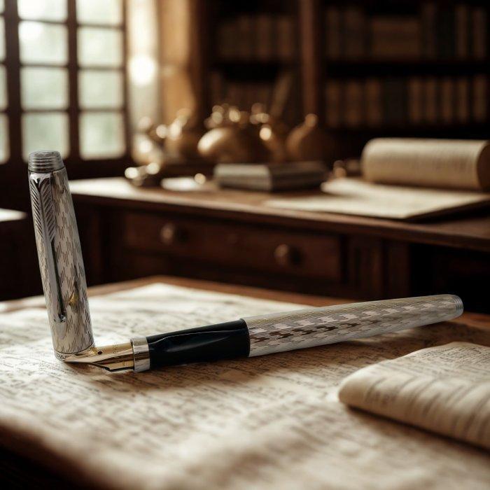 Parker - 75 Flamme SILVER 14K - Zonder Minimumprijs - Vulpen, Verzamelen, Pennenverzamelingen