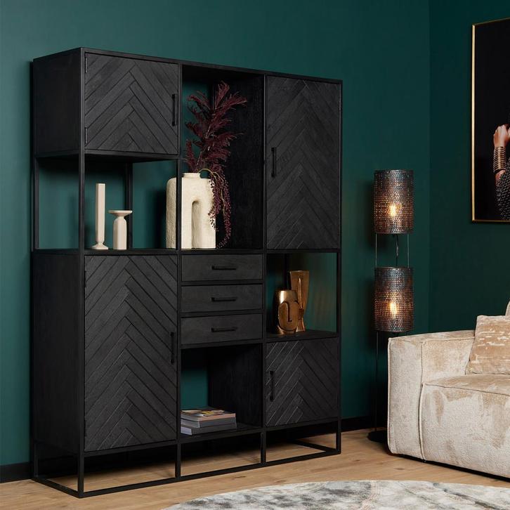 *WOONWINKEL* Starfurn Supreme XXL Grote Vakkenkast Visgraat, Huis en Inrichting, Kasten | Wandmeubels, Nieuw, Verzenden