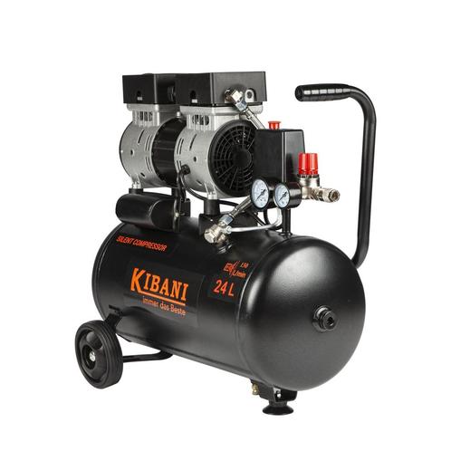 Kibani Super Stille Compressor 24 Liter – Olievrij – 8 BAR –, Tuin en Terras, Hand-tuingereedschap, Nieuw