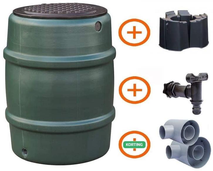 115 liter regenton actiepakket Storm, Tuin en Terras, Regentonnen, Nieuw