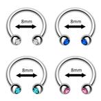 Fako Bijoux® - Circular Barbell Piercing - Hoefijzer Kristal, Verzenden, Nieuw