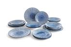 Bordenset porselein van Quid 18-delig (blauw)
