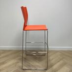 kunststof barkruk zithoogte 80 cm, oranje - chroom, Huis en Inrichting, Barkrukken, Ophalen of Verzenden, Gebruikt