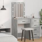 vidaXL Make-up Tafel met LED Verlichting - Beton Grijs,, Verzenden, Nieuw