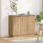 vidaXL LED Sideboard Artisan Eiken 90 x 32 x 75 cm Bewerkt, Minder dan 50 cm, Verzenden, Nieuw, Minder dan 100 cm