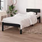 vidaXL Bedframe massief grenenhout zwart 90x190 cm, 90 cm, Eenpersoons, Verzenden, Zwart