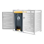 [en.casa] Containerombouw Fahrenwalde rvs 116x132x80 cm zilv, Huis en Inrichting, Woonaccessoires | Prullenbakken, Verzenden, Nieuw