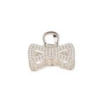 Haarspeld Haarklem 4cm – Strik – Pareltjes – Metaal – Zilver, Nieuw