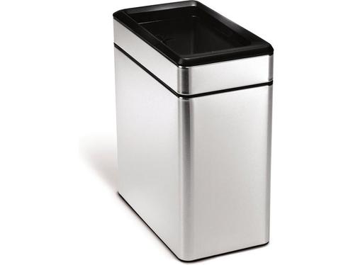 Simplehuman Prullenbak Profile Open - RVS - 10 l - Zilver, Huis en Inrichting, Woonaccessoires | Overige, Zo goed als nieuw, Verzenden
