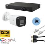 ASE Kit, 3x Bullet, 8Mp 4K Ultra HD, ColorVu met NVR, Ophalen of Verzenden, Nieuw