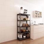 [en.casa] Keukenkast Austrheim open kast 183x90x40 cm zwart, Zakelijke goederen, Verzenden
