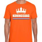 Koningsdag met kroon shirt oranje heren - Koningsdag shirts, Ophalen of Verzenden, Nieuw