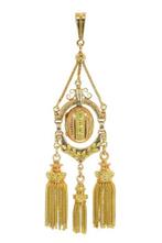 Hanger - 18 karaat Geel goud, Roségoud - Vintage antiek 1870, Sieraden, Tassen en Uiterlijk, Antieke sieraden