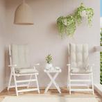 vidaXL Stoelkussens 2 st hoge rug oxford stof crèmekleurig, Huis en Inrichting, Woonaccessoires | Kussens, Verzenden, Nieuw