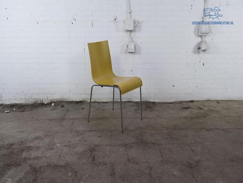Kantinestoel | Tweedehands | Mosterd | Verchroomd | KS257, Zakelijke goederen, Kantoor en Winkelinrichting | Kantoormeubilair en Inrichting