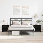 vidaXL Nachtkastje 2 pcs Zwart Eiken 45 x 34 x 44,5 cm, Minder dan 45 cm, Verzenden, Nieuw, Minder dan 55 cm