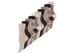 10 paar Damessokken - Dots Stripes - Bruin/Beige-mix, Kleding | Dames, Verzenden, Nieuw