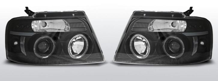 Koplampen Angel Eyes | Ford F150 MK11 2004-2008 | zwart, Auto-onderdelen, Verlichting, Nieuw, Ford, Verzenden
