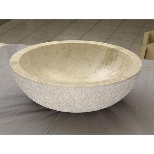 Waskom Imso Lavabo Rotondo Beige Grezzo Marmer 45x15cm, Doe-het-zelf en Verbouw, Sanitair, Overige typen, Nieuw, Ophalen of Verzenden