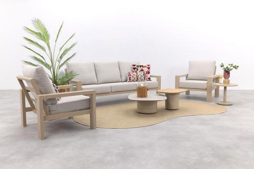 Verano/Demi stoel-bank loungeset (5-delig) - Latte, Tuin en Terras, Tuinsets en Loungesets, Loungeset, Nieuw, Hout, Verzenden