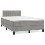 vidaXL Boxspring met matras fluweel lichtgrijs 120x190 cm, Huis en Inrichting, Slaapkamer | Bedden, Verzenden, Nieuw, 190 cm of minder
