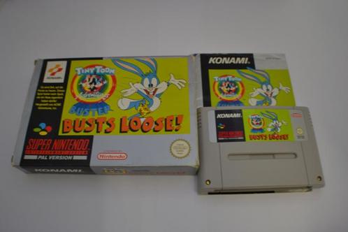 Tiny Toon Adventures Buster Busts Loose (SNES NOE CIB), Spelcomputers en Games, Games | Nintendo Super NES, Zo goed als nieuw