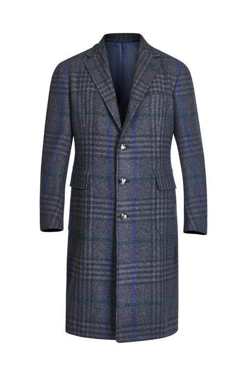 SALE! 4000 euro Stile Latino pure cashmere overcoat jas ruit, Kleding | Heren, Jassen | Winter, Nieuw, Ophalen of Verzenden
