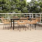 vidaXL 7-delige Tuinset poly rattan, 6 zitplaatsen, Nieuw, Tuinset, Verzenden
