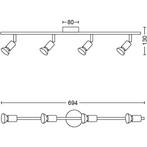 Philips Limbali - opbouwspot - plafondlamp - 4 spots -zwart, Huis en Inrichting, Lampen | Hanglampen, Verzenden, Nieuw