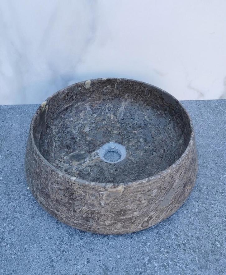 Sani Royal Waskom Marmer Silver Travertin, Doe-het-zelf en Verbouw, Sanitair