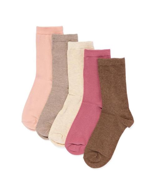 HEMA Sokken met katoen gemêleerd - 5 paar beige, Kleding | Dames, Leggings, Maillots en Panty's, Nieuw, Verzenden