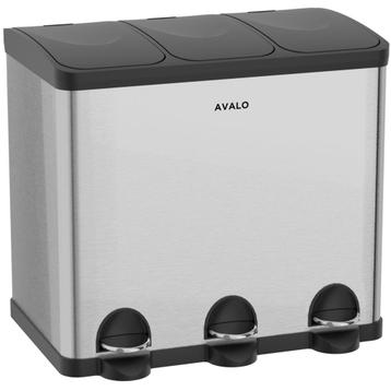 Avalo Prullenbak Afvalscheiding 60 Liter - RVS Zilver - 3 beschikbaar voor biedingen