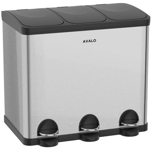 Avalo Prullenbak Afvalscheiding 60 Liter - RVS Zilver - 3, Sieraden, Tassen en Uiterlijk, Tassen | Rugtassen, Nieuw, Verzenden