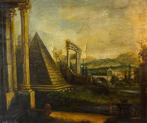 Britse school (XIX) - Capriccio romano con Piramide Cestia e