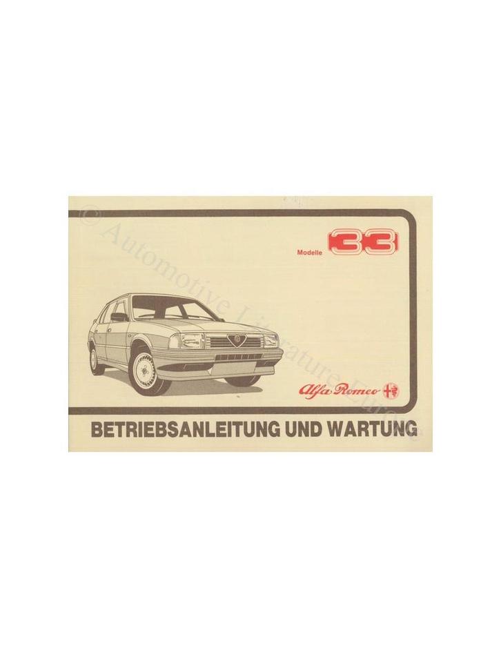 1987 ALFA ROMEO 33 INSTRUCTIEBOEKJE DUITS, Auto diversen, Handleidingen en Instructieboekjes