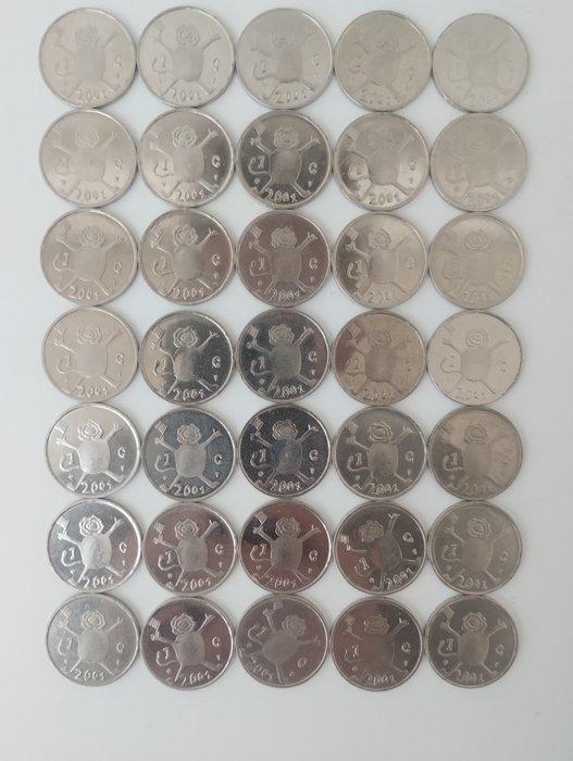 Nederland. 1 Gulden 2001 (Zonder Minimumprijs), Postzegels en Munten, Munten | Nederland
