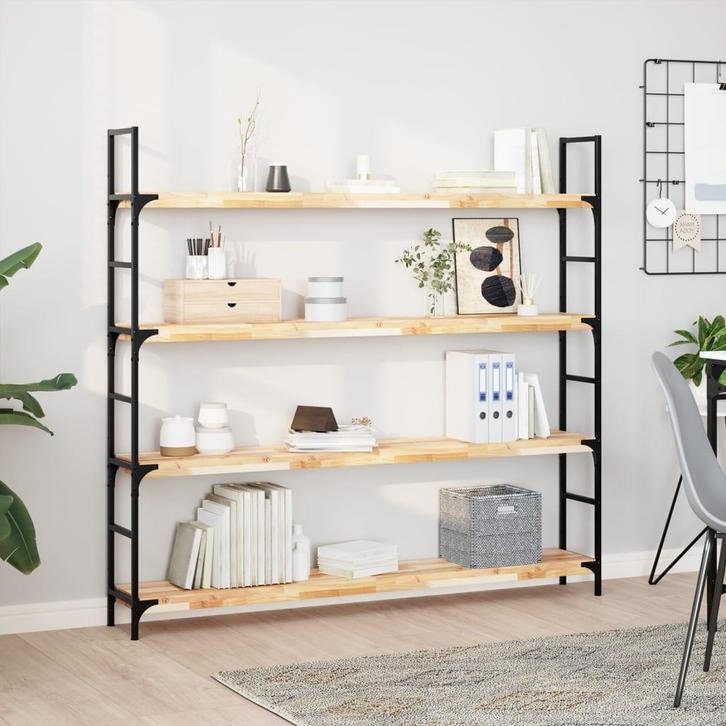 vidaXL Wandschappen 3 st zwevend 120x20x4 cm onbehandeld, Huis en Inrichting, Woonaccessoires | Wandplanken en Boekenplanken, Nieuw