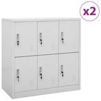 vidaXL Lockerkasten 2 st 90x45x92,5 cm staal lichtgrijs, Verzenden, Nieuw
