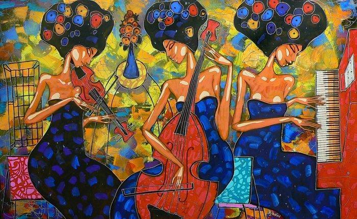 Wiktor Bezrukow - Summer concerto XXL, Antiek en Kunst, Kunst | Schilderijen | Modern