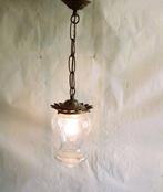 Plafondlamp - Geslepen kristal en brons - Art Deco