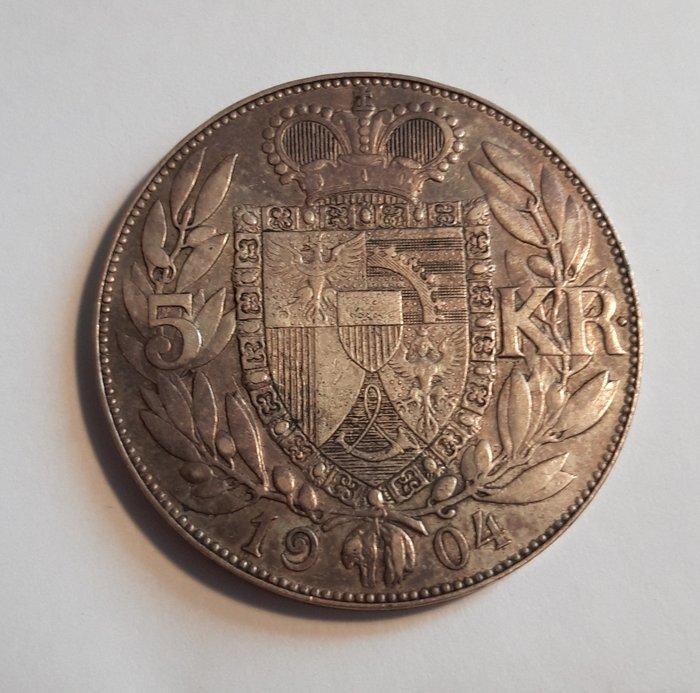 Liechtenstein. Johann II. 5 Kronen 1904, Postzegels en Munten, Munten | Europa | Niet-Euromunten